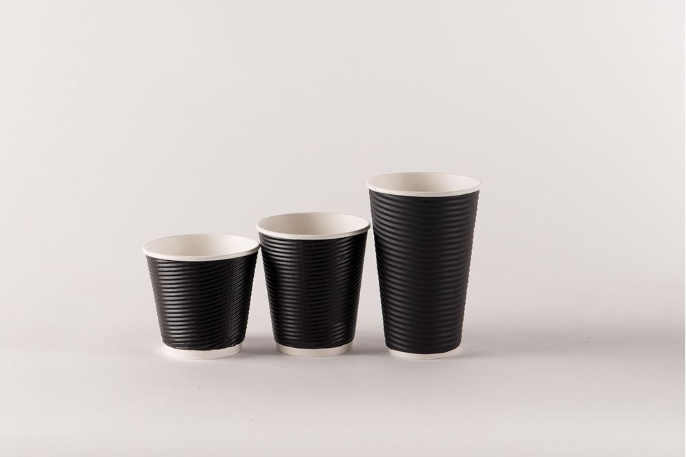 Black triple wall twist coffee cups